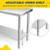 Stainless Steel Kitchen Cart, 48 x 24 x 35 inches Prep Table with Hooks and Adjustable Shelf - 4 of 4