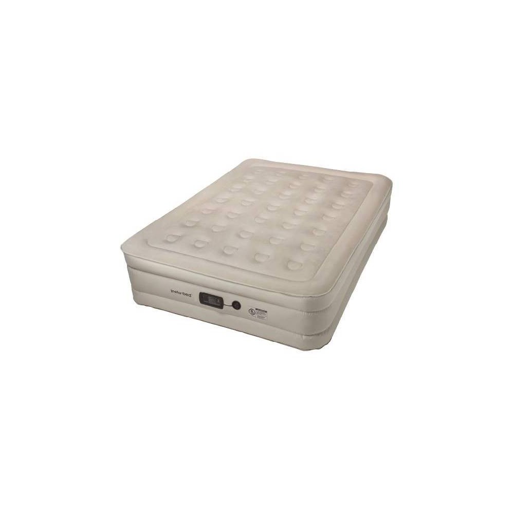 Insta-Bed 18" Air Mattress with Internal AC Pump & Neverflat Fabric Plush Top- Queen
