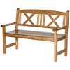Outsunny 2-Seater Wooden Garden Bench, 4FT Outdoor Patio Loveseat with Unique X-Shape Back for Yard, Lawn, Porch - 4 of 4