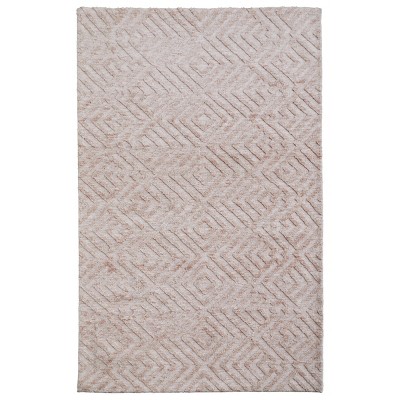 Colton Modern Diamond Pink/Ivory Area Rug