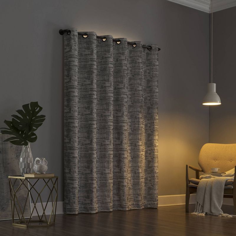 Parrish Distressed Grid Thermal Extreme 100% Blackout Grommet Curtain Panel - Sun Zero, 3 of 10