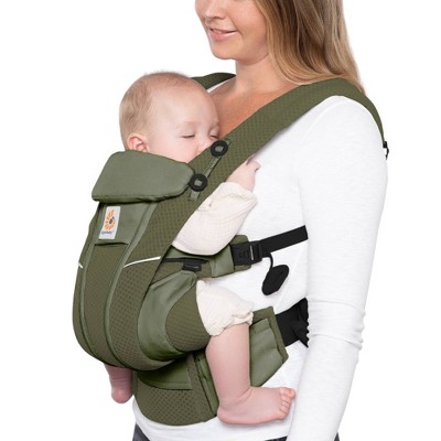 Ergobaby Omni Breeze - All Position Mesh Baby Carrier Adjustable & Breathable to 45 lbs - Olive Green Carrier