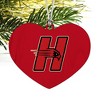 University of Hartford Primary Logo Heart Love Wood Christmas Tree Holiday Ornament - 2 of 3