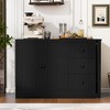 Okak Wooden Buffet Sideboard Storage Cabinet with Extendable Table,Multifunctional Pantry Cabinets for Dining Room,Kitchen - 2 of 4