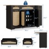 Rattan Rolling Kitchen Island Table on Wheels with Drop Leaf, Tilt Out Trash Can Cabinet with 2 Door, Storage Cabinet, 2 Drawer - 3 of 4
