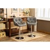 Roundhill Furniture Glasgow Contemporary Tufted Adjustable Height Hidraulic Bar Stools, Grey, Set of 2 - 2 of 4