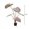 3.6ft Artificial Caladium Plants for Indoor,Taro Plants with Planter Potted Fake Flower Desktop Ornaments for Home Greening Porch Light Pink Basin - 3 of 4