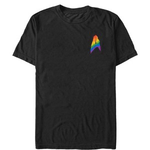 Men's Star Trek: Discovery Artistic Rainbow Starfleet Badge T-Shirt - 1 of 4