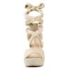 Allegra K Women's Lace Up Open Toe Platform Espadrille Wedge Sandals - 3 of 4