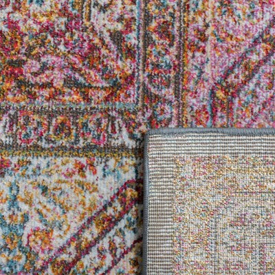 Luxor Ivory and Fuchsia Hand-Knotted Viscose Runner Rug