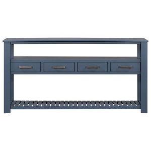 Console Table, Farmhouse Accent Tables With 4 Drawers And 2 Shelves, Rectangular Behind Couch Table With Storage For Living Room, Hallway, Foyer - 1 of 4