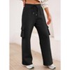 Women High Waisted Drawstring Wide Leg Cargo Pants Casual Baggy Joggers Pants with Pockets - 4 of 4