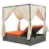 Erin PE Rattan Patio Daybed with Curtains, Metal Frame Outdoor Furniture with Adjustable Seat, Tanning Near Me - Maison Boucle - 3 of 4