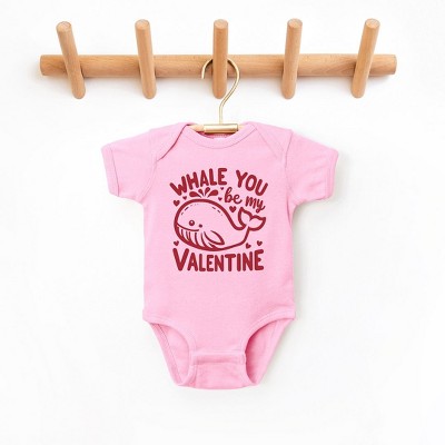 The Juniper Shop Valentines Whale Baby Bodysuit
