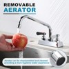 WOWOW Commercial Faucet with 6 in. Swivel Spout, Double Handle Deck Mount Standard Kitchen Faucet in Polished Chrome - 3 of 4