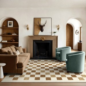 Abynow Medallion Diamond Faded Rustic Indoor Area Rug - 1 of 4