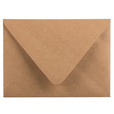 JAM Paper A2 V-Flap Invitation Envelopes 4.375 x 5.75 Brown Kraft Paper Bag 63134656