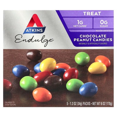 Atkins Endulge Chocolate Peanut Candies 5 Packs, 1.2 oz each