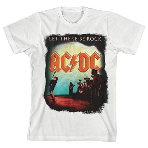 Let There Be Rock ACDC Youth Boy’s White T-shirt-XS