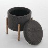 NicBex Modern Round Storage Ottoman,Ottoman Footstool with Metal Base,Storage Bench with Removable Lid for Living Room,Bedroom - 4 of 4