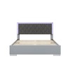 Queen Size Upholstered Platform Bed with LED Headboard and Velvet Padding for Modern Bedrooms and Nighttime Comfort-Cuddlewood - 4 of 4