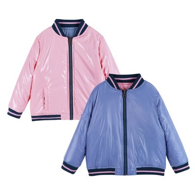 Andy & Evan Kids Girls Sparkle Bomber Jacket Blue, Size 6x. : Target