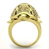 Slickblue Women's IP Gold Stainless Steel Turtle Ring with Citrine Yellow Synthetic Crystal, Size 5-10 - 3 of 4
