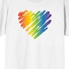 Rainbow Heart Men's White T-shirt - 2 of 3
