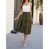 Womens Tiered Skirts A Line Flowy Skirts Elastic Waist Drawstring Wasit Dress Floral Maxi Skirts - 2 of 4