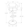 Monarch Specialties Bar Stool Swivel Bar Height Adjustable Metal Fabric Grey Chrome Contemporary Modern - 4 of 4