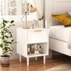 FONTOI Nightstand with Drawer&Open Shelf, 2-Tier Storage End Table, Side Table for Living Room Bedroom, White, 15.75"*22.83"*15.75" - 4 of 4