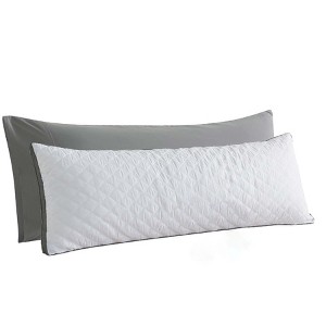 Itopfox Memory Foam Body Pillow with Removable Pillowcase - Fluffy Bed Pillows for Adults - Large Long Sleeping Pillow in White - 1 of 4