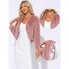 INSPIRE CHIC Women's Long Sleeve Open Front Cropped Winter Faux Fur Jacket - 2 of 4