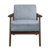 Velvet Upholstered Accent Chair with Attached Cushions, Solid Wood Frame and Foam Padding for Living Room - 2 of 4