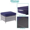 Sonkuki 2-Piece Ottomans with Solution-Dyed Fabric Cushion, All-Weather Wicker Ottomans, Ideal for Patio - 4 of 4