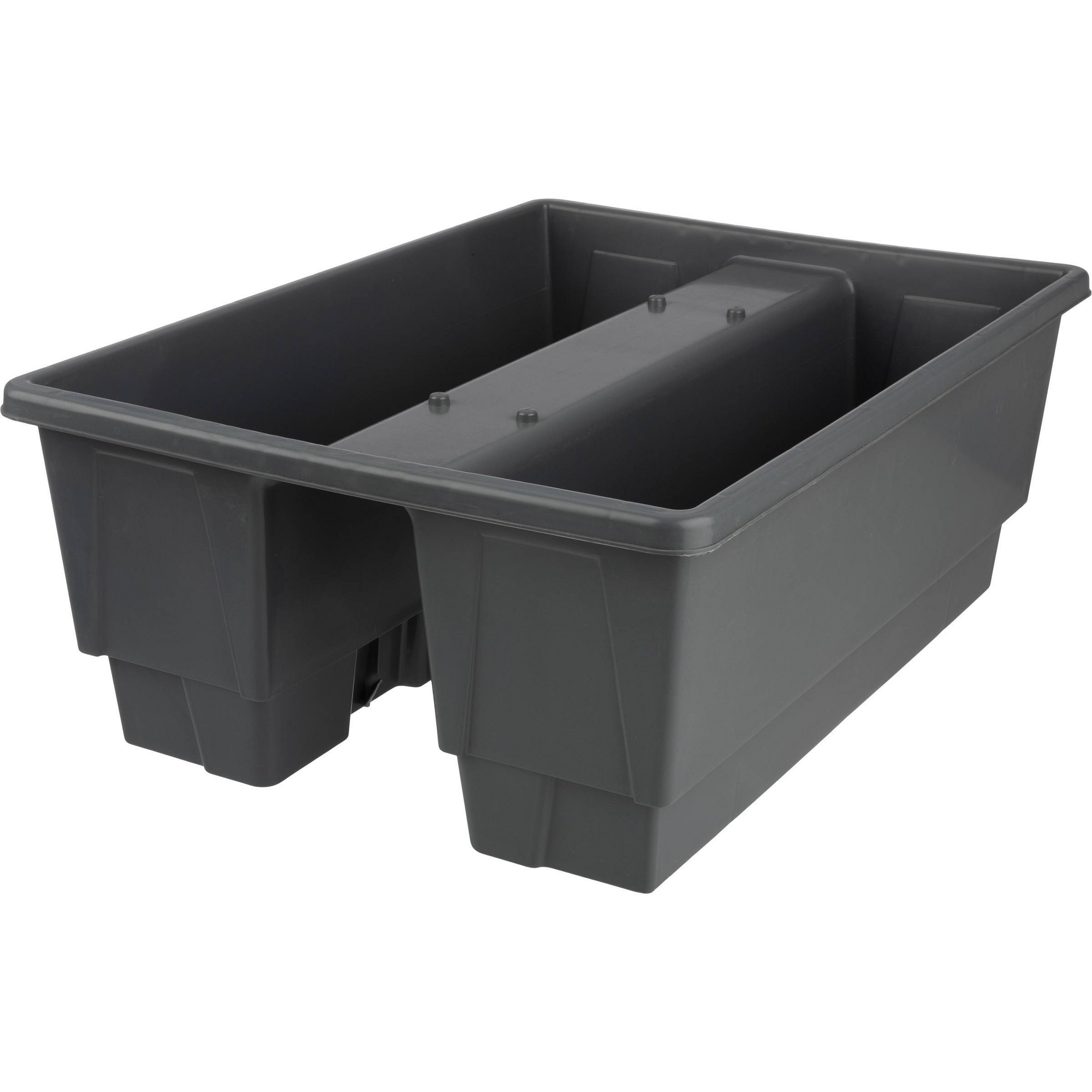 Pure Garden Railing Planter Flower Box with Drainage Insert Rectangular Plastic Outdoor Planter Box Gray 15.25"x20.75"x8": No Assembly