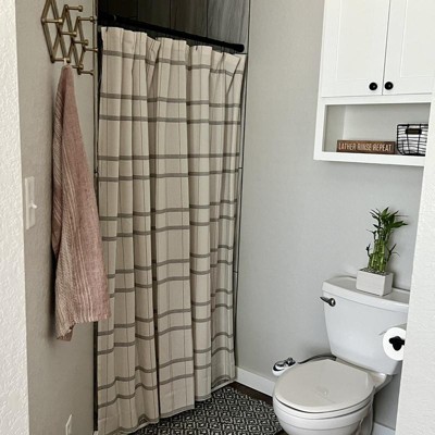 Woven Modern Plaid Shower Curtain Ivory - Threshold™ : Target