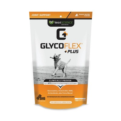 Vetriscience Laboratories GlycoFlex Plus Joint Support Bite-Sized Peanut Butter Flavor Dog Chews, 120 ct