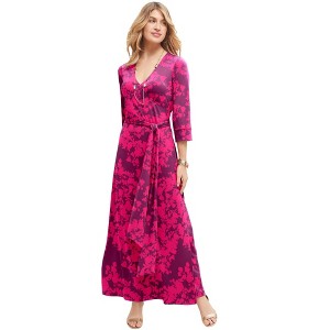 Jessica London Stretch Knit Faux Wrap Maxi Dress - 1 of 4