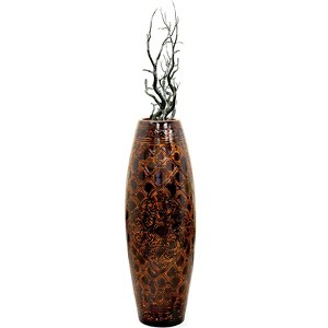 Uniquewise 36-Inch-Tall Floor Vase, Traditional Brown Fiberglass Flower Holder Centerpiece for Living Room Decor, Large Decorative Vase for Home Decor - 1 of 4