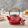 Juvale Cast Iron Teapot with Infuser - Japanese Tea Kettle, Loose Leaf Tetsubin with Trivet (Red, 3 Pcs, holds 27 oz, 800 ml) - image 2 of 4