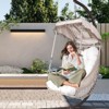 Swing Egg Chair with Stand, Wicker Rattan Frame 350lbs Capacity Hammock Chair for Patio Bedroom with Sunshade Cloth, Courtyard, Cushion And Pillow - 3 of 4