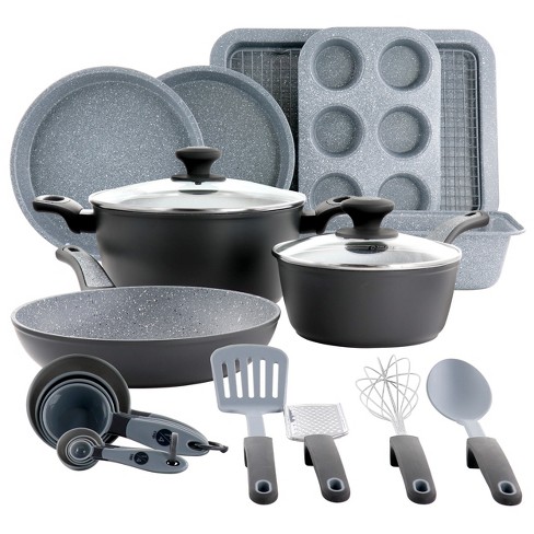 Elbee Home 8 Piece Stack 'n' Store Baking Set, Patented Space Saving Self  Storage Design, Nonstick Carbon Steel, Bakeware Set