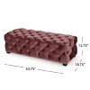 GDFStudio Raphael Modern Glam Velvet Button Tufted Upholstered Ottoman - 3 of 4