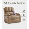 Oversized Recliner Chairs with Heat & Massage, 360° Swivel Lazy Recliner Chair Adults Manual Rocking Chair with Cup Holder for Living Room Bedroom - 4 of 4