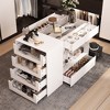 Hitow Glass Top Drawer Chest of Drawers Multi-Purpose Storage Dresser White - image 3 of 4