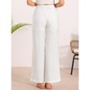 INSPIRE CHIC Women's Elastic High Waist One Button Lightwieght Wide Leg Pants with Pockets - 3 of 4