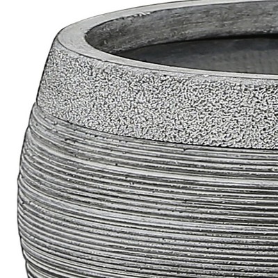 Rococo Radiance Weather-Resistant Gray MgO 12" Planter