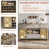 Farmhouse 59'' Buffet Cabinet with Storage, 33.4'' Tall Wood Rustic Sideboard with 3 Drawer, Adjustable Shelf and Removable Wine Rack - 4 of 4