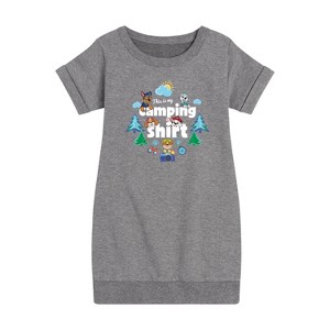 - Paw Patrol - This Is My Camping Shirt Graphic Short Sleeve Fleece Dress - 1 of 4